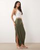 ASOS DESIGN ASOS DESIGN slinky asymmetric maxi skirt in green - 1