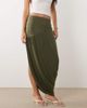 ASOS DESIGN ASOS DESIGN slinky asymmetric maxi skirt in green - 2