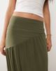 ASOS DESIGN ASOS DESIGN slinky asymmetric maxi skirt in green - 3