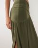 ASOS DESIGN ASOS DESIGN slinky asymmetric maxi skirt in green - 4