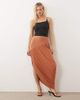 ASOS DESIGN ASOS DESIGN slinky asymmetric maxi skirt in peach-Orange - 1