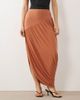 ASOS DESIGN ASOS DESIGN slinky asymmetric maxi skirt in peach-Orange - 4