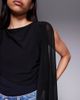 ASOS DESIGN ASOS DESIGN slinky bodysuit with mesh cape detail in black - 3