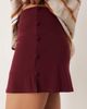 ASOS DESIGN ASOS DESIGN slinky button detail skort in burgundy-Brown - 4