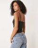 ASOS DESIGN ASOS DESIGN slinky gathered cami top with cut out bead detail in black - 2