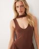 ASOS DESIGN ASOS DESIGN slinky maxi dress with scarf detail in chocolate-Brown - 2