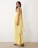ASOS DESIGN ASOS DESIGN slinky maxi dress with scarf detail in lemon-Yellow - 4