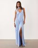 ASOS DESIGN ASOS DESIGN slinky maxi dress with scarf detail in pale blue - 1