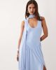 ASOS DESIGN ASOS DESIGN slinky maxi dress with scarf detail in pale blue - 4