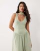 ASOS DESIGN ASOS DESIGN slinky maxi dress with scarf detail in sage-Blue - 2