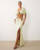 ASOS DESIGN ASOS DESIGN slinky maxi skirt with shell trim in cream - part of a set-White - 1