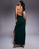 ASOS DESIGN ASOS DESIGN slinky one-shoulder maxi dress with side slit in bottle green - 1