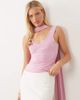 ASOS DESIGN ASOS DESIGN slinky plunge scarf detail top in pink - 4