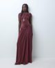 ASOS DESIGN ASOS DESIGN slinky ruched front full skirt maxi dress in fig-Purple - 1