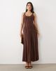 ASOS DESIGN ASOS DESIGN slinky scoop neck maxi dress with exposed seams in brown - 1