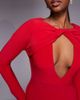 ASOS DESIGN ASOS DESIGN slinky twist detail plunge neck long sleeve maxi dress in red - 2
