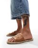 ASOS DESIGN ASOS DESIGN slip on espadrilles in tan monogram-Brown - 1