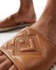 ASOS DESIGN ASOS DESIGN slip on espadrilles in tan monogram-Brown - 4