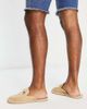 ASOS DESIGN ASOS DESIGN slip on mule espadrilles in stone faux suede with snaffle-Neutral - 3