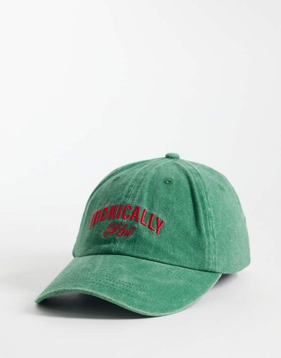 ASOS DESIGN ASOS DESIGN slogan cap in washed green