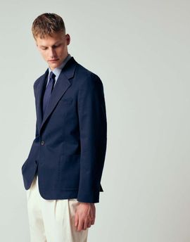 ASOS DESIGN ASOS DESIGN slouchy blazer in navy cotton twill