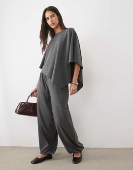 ASOS DESIGN ASOS DESIGN slouchy cuffed trouser set in gray heather