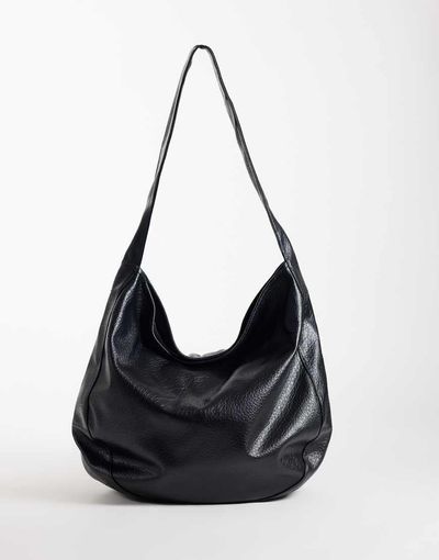 ASOS DESIGN ASOS DESIGN slouchy grainy scoop tote in black