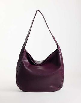 ASOS DESIGN ASOS DESIGN slouchy grainy scoop tote in plum-Red