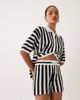 ASOS DESIGN ASOS DESIGN slub striped shorts in mono - part of a set-Black - 1