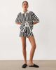ASOS DESIGN ASOS DESIGN slub striped shorts in mono - part of a set-Black - 2
