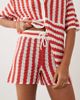 ASOS DESIGN ASOS DESIGN slub striped shorts in red - part of a set - 3