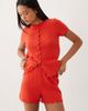 ASOS DESIGN ASOS DESIGN slubby yarn shorts with scallop edges in red - part of a set - 1