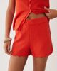 ASOS DESIGN ASOS DESIGN slubby yarn shorts with scallop edges in red - part of a set - 3