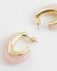 ASOS DESIGN ASOS DESIGN small hoops with light pink resin design in gold tone - 2