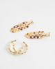 ASOS DESIGN ASOS DESIGN small hoops with mini-shell design in gold tone - 2
