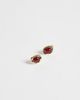 ASOS DESIGN ASOS DESIGN small molten stud earrings with burgundy stone set in gold tone - 1