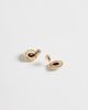 ASOS DESIGN ASOS DESIGN small molten stud earrings with burgundy stone set in gold tone - 4