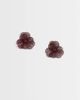 ASOS DESIGN ASOS DESIGN small stud earrings with mini wire-floral design in Burgundy-Red - 1