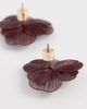 ASOS DESIGN ASOS DESIGN small stud earrings with mini wire-floral design in Burgundy-Red - 2