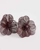 ASOS DESIGN ASOS DESIGN small stud earrings with mini wire-floral design in Burgundy-Red - 3