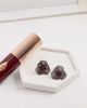 ASOS DESIGN ASOS DESIGN small stud earrings with mini wire-floral design in Burgundy-Red - 4