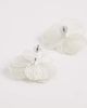 ASOS DESIGN ASOS DESIGN small stud earrings with mini wire-floral design in ivory-White - 4