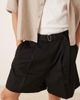 ASOS DESIGN ASOS DESIGN smart bermuda shorts with front pleat and belt detail in black - 4