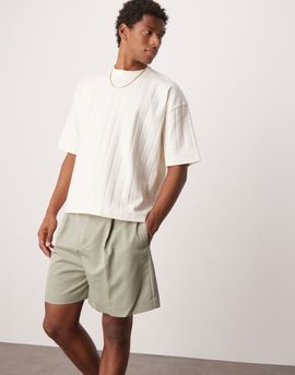ASOS DESIGN ASOS DESIGN smart bermuda shorts with front pleat and belt detail in green