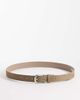 ASOS DESIGN ASOS DESIGN smart faux suede single stud belt with rounded edge brushed silver buckle in beige-Neutral - 1
