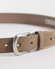 ASOS DESIGN ASOS DESIGN smart faux suede single stud belt with rounded edge brushed silver buckle in beige-Neutral - 2