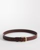 ASOS DESIGN ASOS DESIGN smart leather single stud belt with rounded edge gold buckle in brown - 1