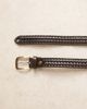 ASOS DESIGN ASOS DESIGN smart leather woven belt with gold buckle in brown - 1