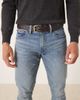 ASOS DESIGN ASOS DESIGN smart leather woven belt with gold buckle in brown - 2