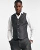 ASOS DESIGN ASOS DESIGN smart oxford skinny suit vest in mid gray-Grey - 1